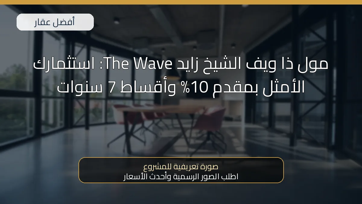 مول ذا ويف الشيخ زايد The Wave: استثمارك الأمثل بمقدم 10% وأقساط 7 سنوات — صورة تعريفية للمشروع